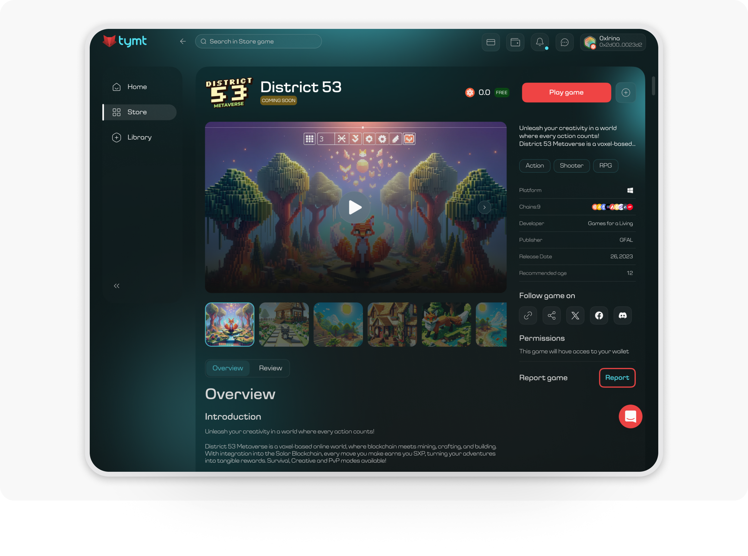Mockup of the game launcher platforl