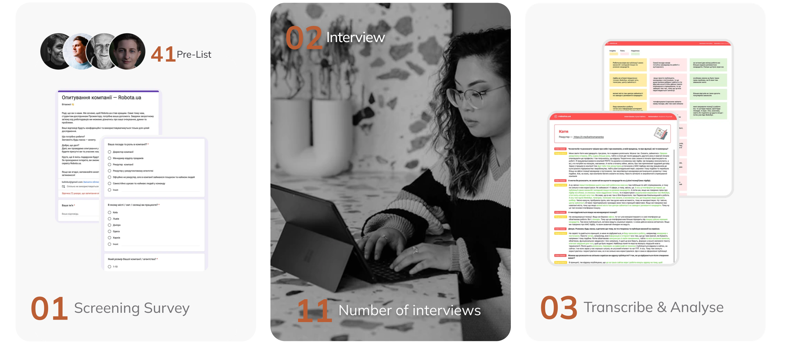 Research activity:Survey, Interview, Analyze