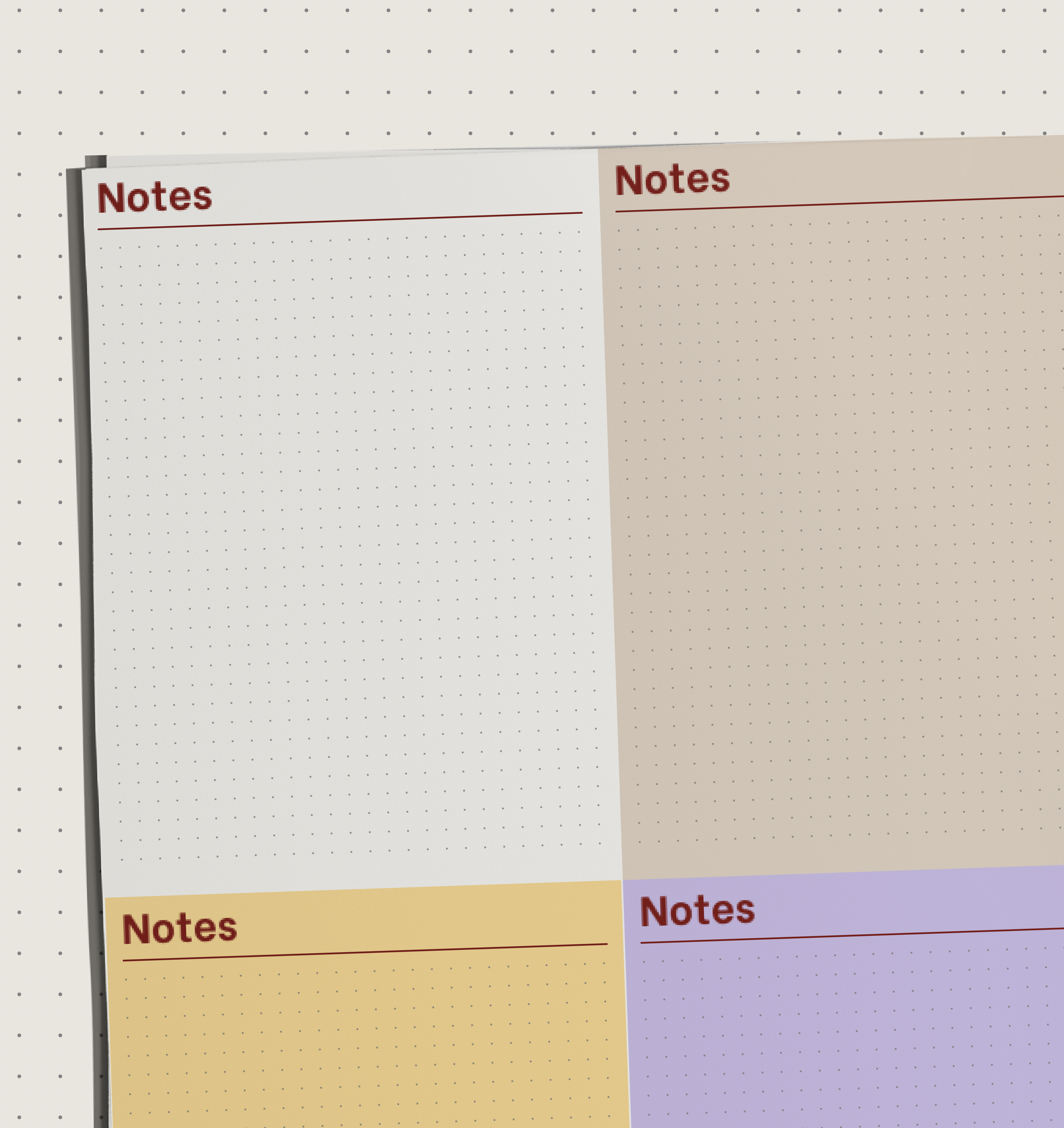 Mockup of A4 notes template